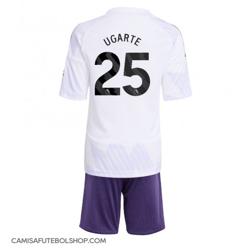 Camisa de time de futebol Manchester United Manuel Ugarte #25 Replicas 2º Equipamento Infantil 2025-26 Manga Curta (+ Calças curtas)